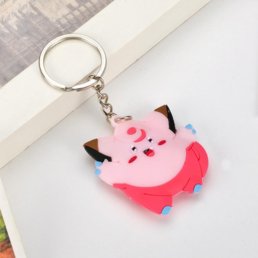 NEEDWAY Gantungan Kunci Pokemon PVC Sandshrew Charmander Bulbasaur Pikachu Key Rings