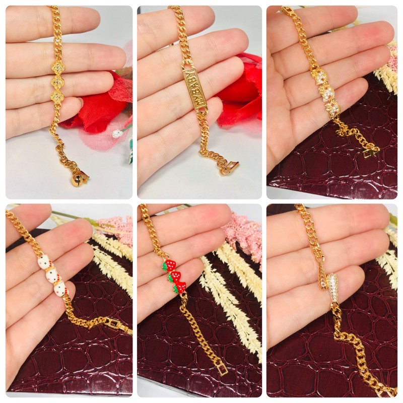 Gelang rante anak Plat mata Emas 24k Xuping