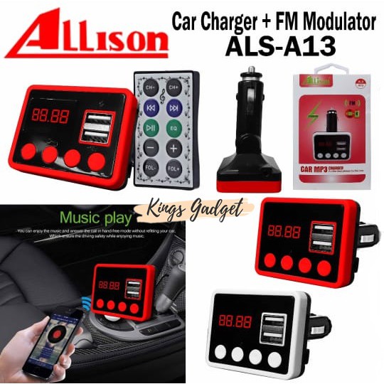 FM MODULATOR 3 in 1 SAVER MP3 PLAYER ALLISON ALS-A13