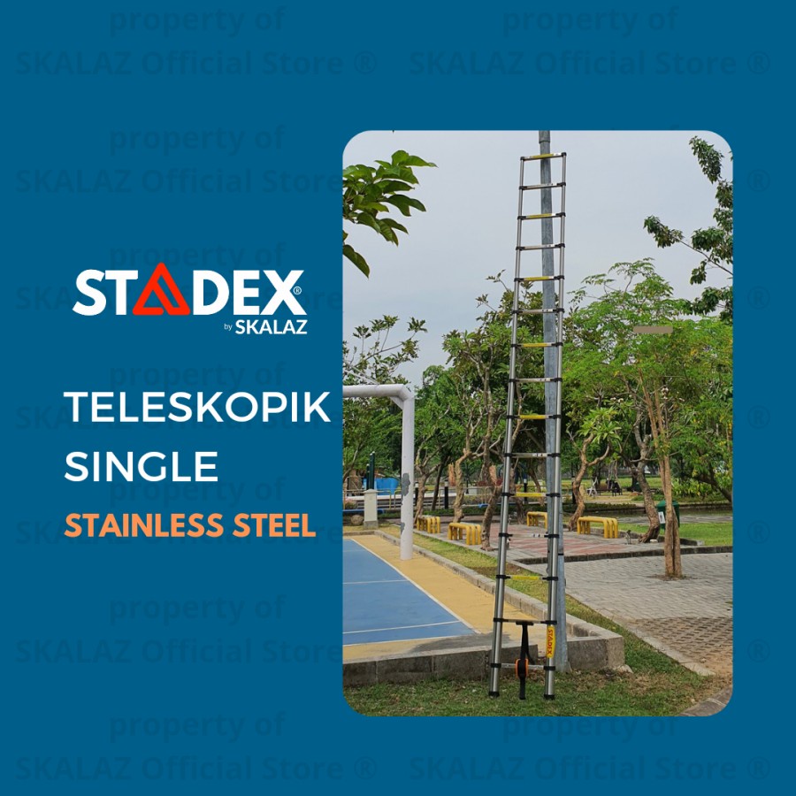 Tangga Teleskopik Single Stadex Stainless Steel