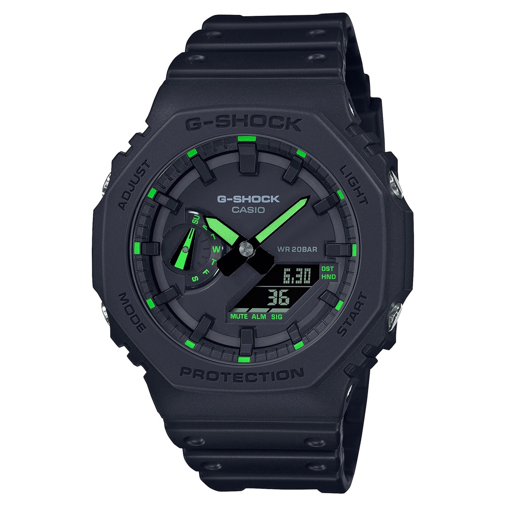 JAM TANGAN PRIA G-SHOCK GA-2100-1A3 GA 2100 1A3 2100 GA2100 BLACK GREEN