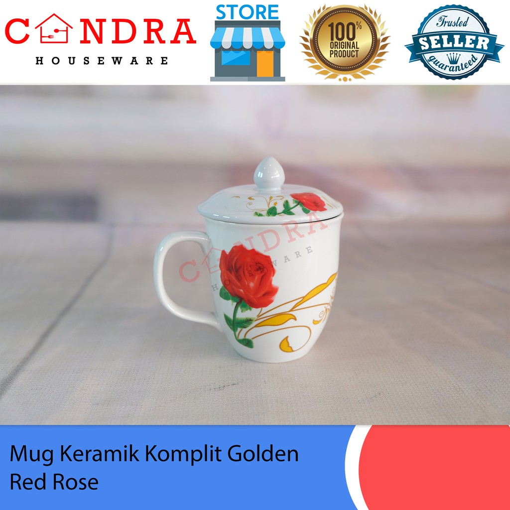 Mug Keramik Tutup / Cangkir Keramik / Gelas Keramik Cantik