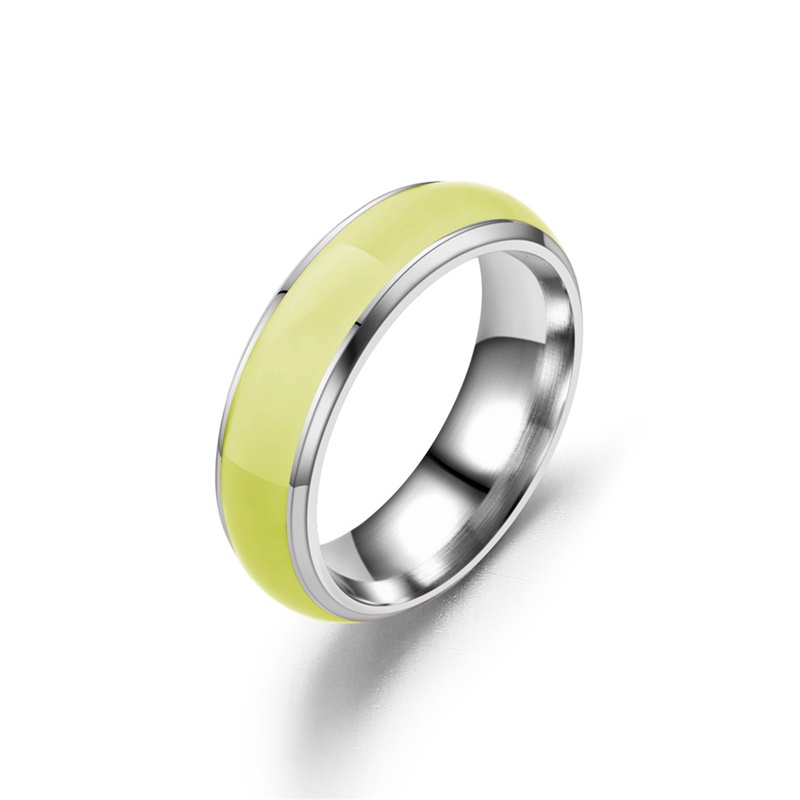 Cincin Luminous Bahan Stainless Steel Untuk Pria Dan Wanita