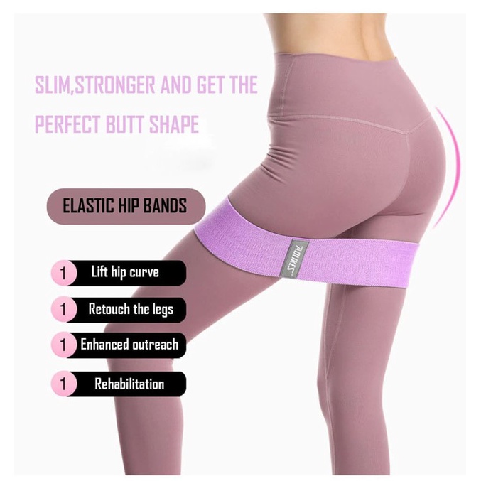 Aolikes Elastic Hip Resistance Band Karet Olahraga Gym Pilates Yoga