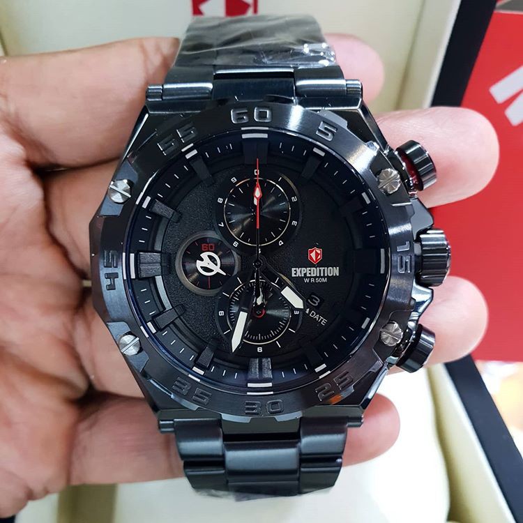 Expedition E6797 Original Jam Tangan Pria Full Black
