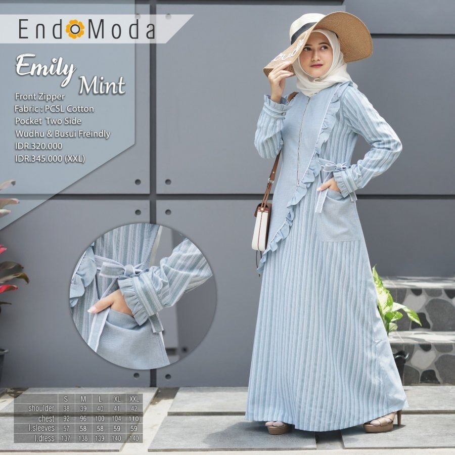 GAMIS ENDOMODA EMILY / GAMIS ENDOMODA TERBARU 2021 / GAMIS MUSLIM DEWASA / GAMIS KEKINIAN