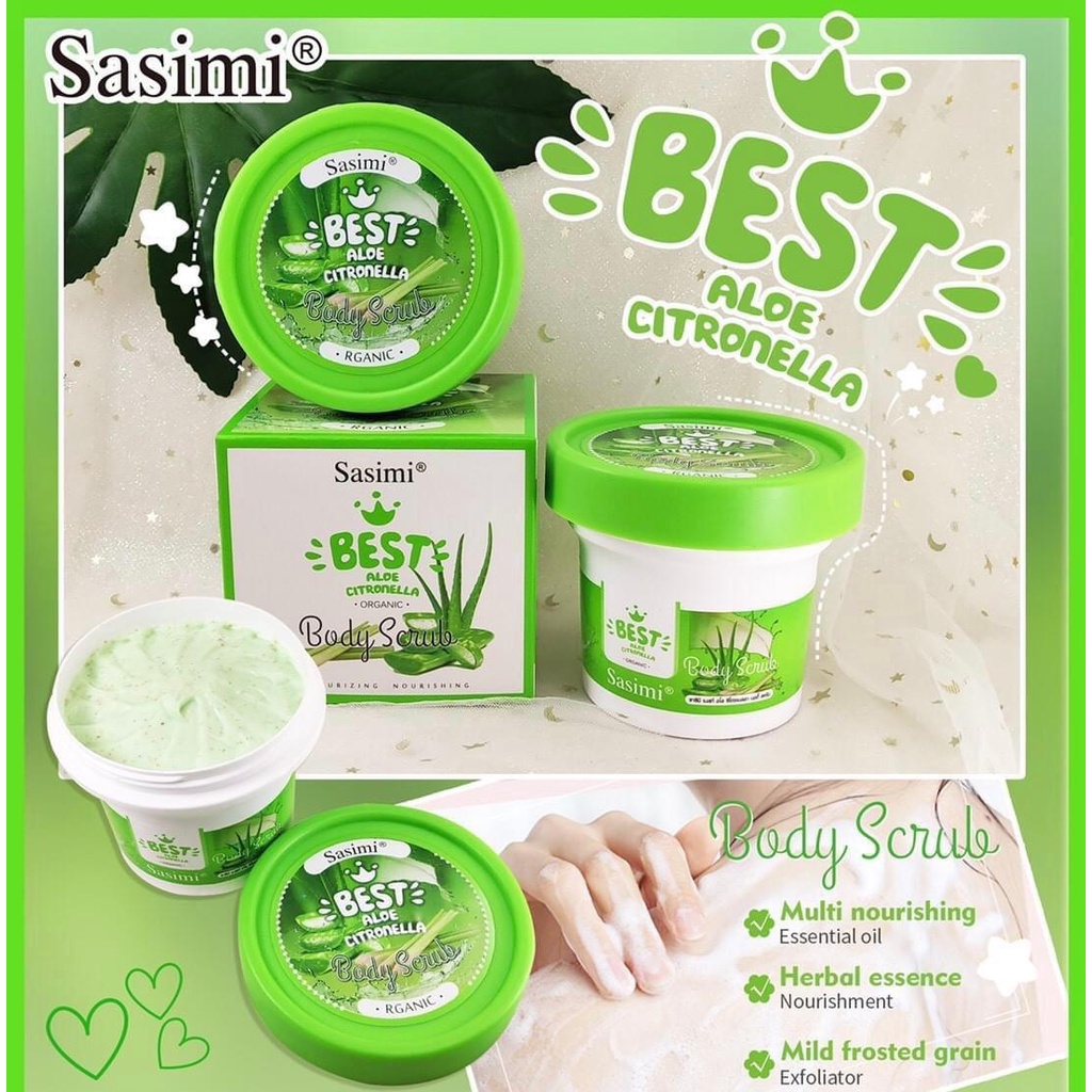 COD- Body Scrub Sasimi Lulur Whitening 200 ML / Grosir Kosmetik / Starkosmet