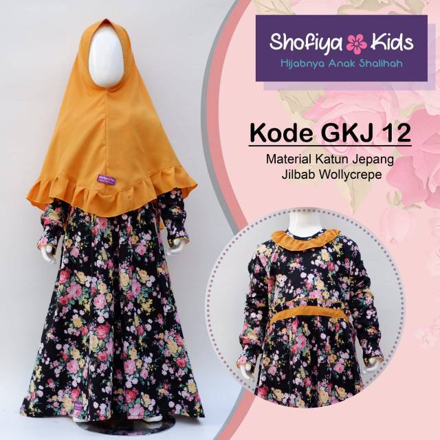 [[ SET GAMIS ANAK ]] Katun Jepang Premium Khimar Rempel Bawah  Shofiya Kids