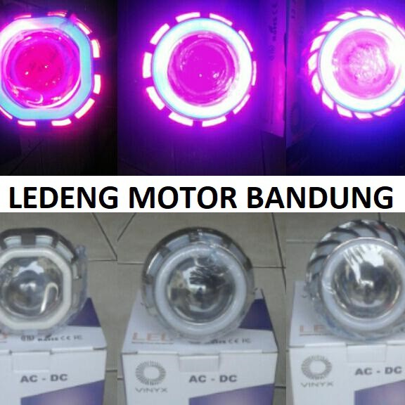 Proji Led Projektor Komplit Angel Eyes + Demon Eye Cahaya 3 mode