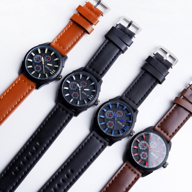 Positif 9073 Jam Tangan Pria Sporty Kulit Original 100% Anti Air