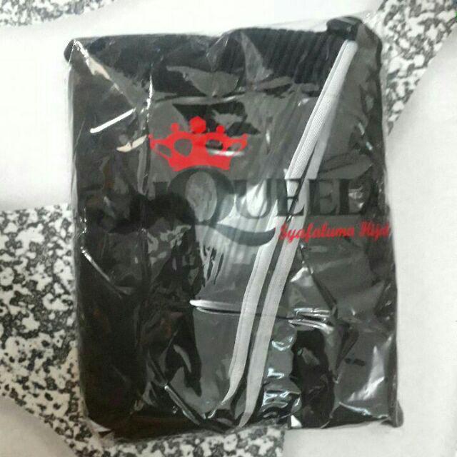 (GROSIR TERMURAH!!) Lijum List Jumbo Anqueela  Jilbab Instant Khimar Syar'i Jersi Super-Hitam