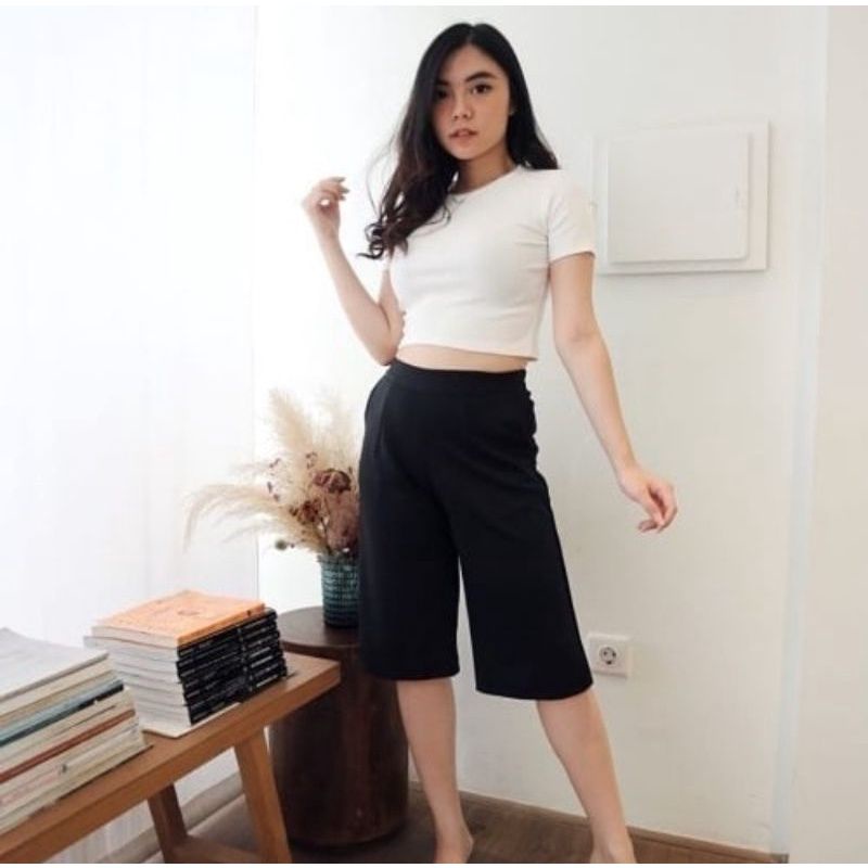 Celana kulot pendek bahan kain scuba / kulot pendek wanita