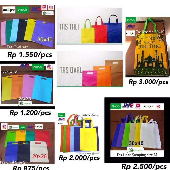 

Niakbahan- Tas Kain Spunbond Furing Uk 25X35 - Goodiebag Shopping Bag M Uk 25X35 - Hijau Muda