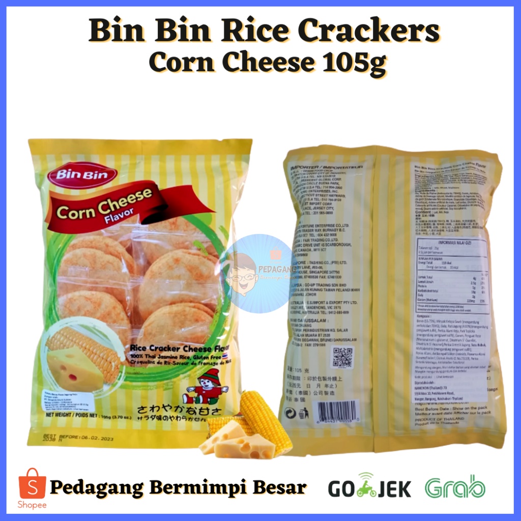 Bin Bin Rice Crackers Corn Cheese 105g/ BIN BIN CORN CHEESE FLAVOUR