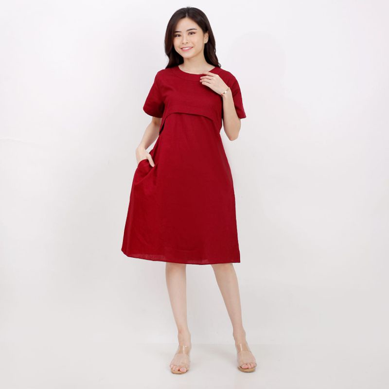 Dress Wanita Fashion /Dress BV/ Dress Midi Polos Katun Uniqlo