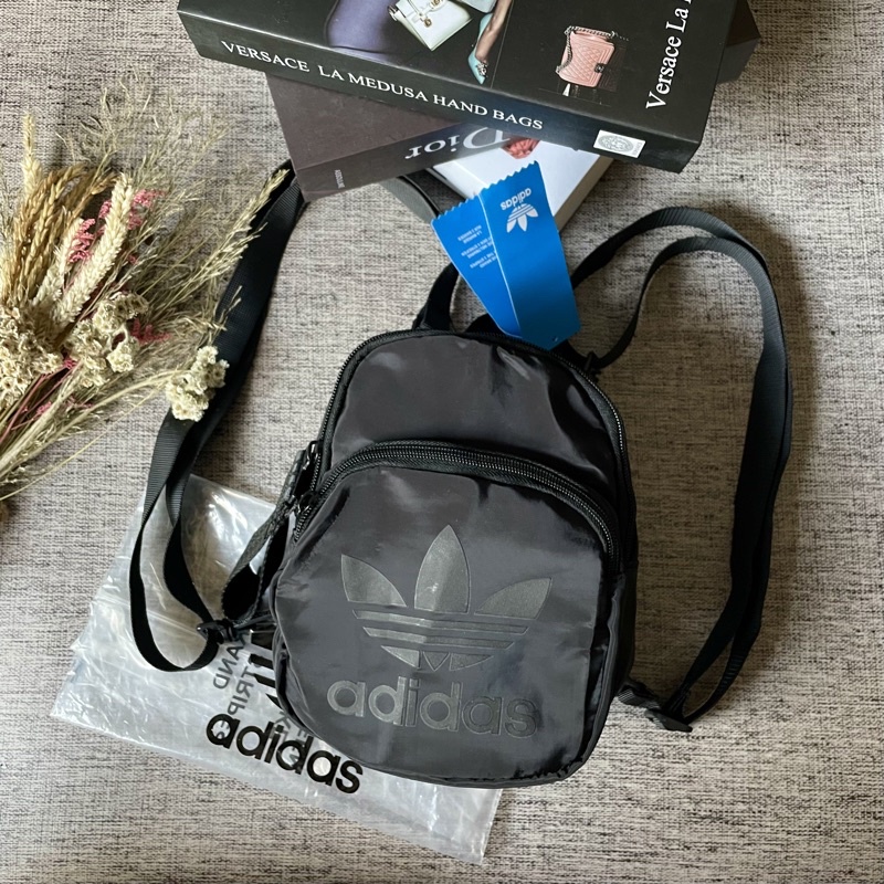 ADIDAS MINI BAG [BONUS PLASTIK ADIDAS] / TAS ADIDAS / RANSEL ADIDAS MINI / TAS ANAK ANAK / TAS MINI-Hitam