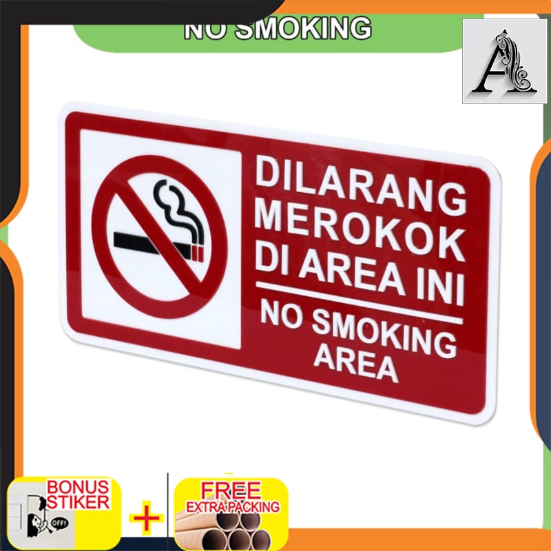 

Murah Tanda Dilarang Merokok - No Smoking Akrilik Timbul