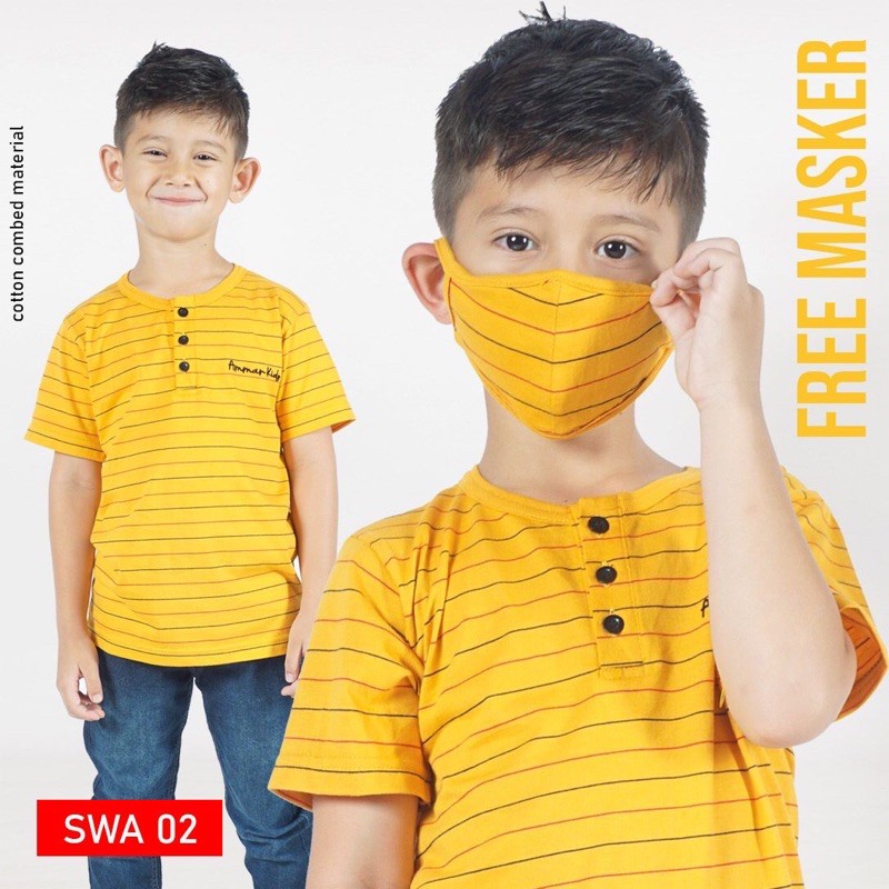Ammarkids Kaos anak muslim couple kakak adik stripe