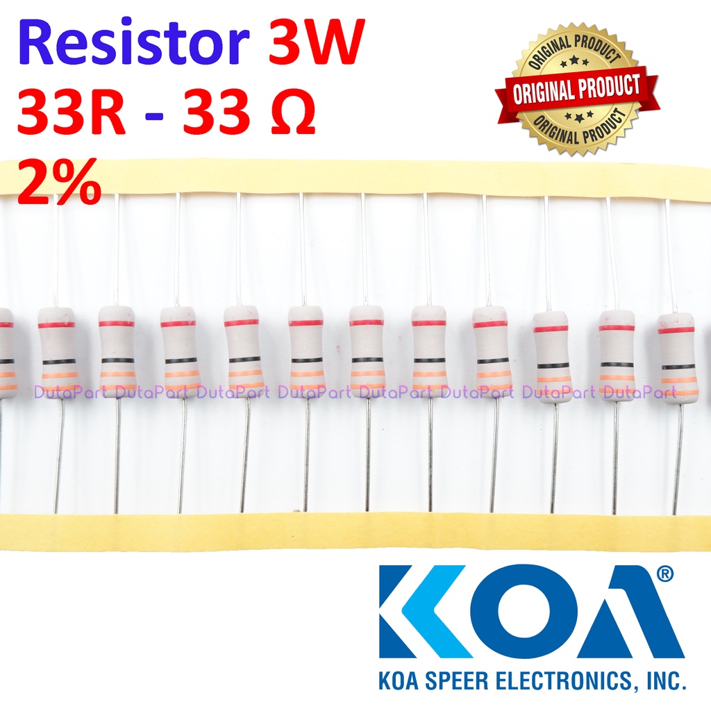 Resistor 33 Ohm 3 Watt 2% ORIGINAL KOA 3W 33R HIGH QUALITY