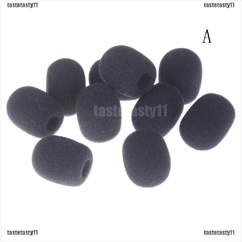 10Pcs Spons Mikrofon Warna Hitam