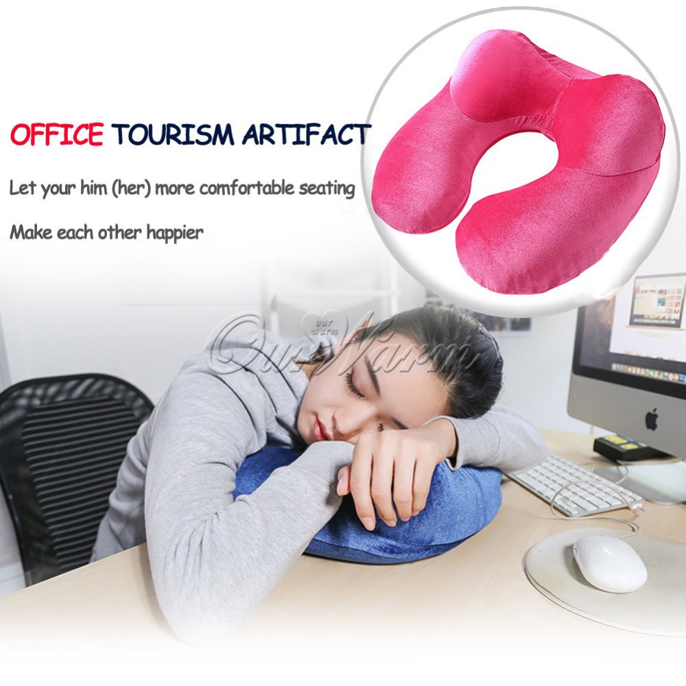 Flashmart Bantal Leher U-Shape Inflatable Travel Neck Pillow