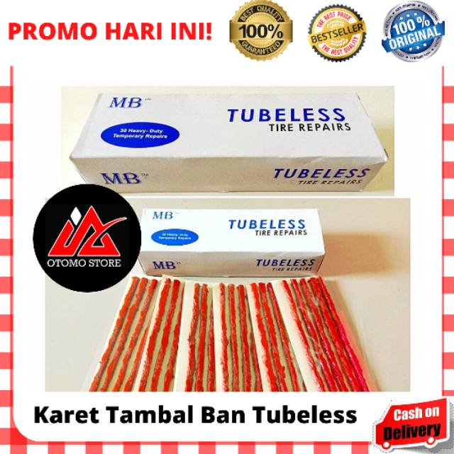 KARET CACING TAMBAL BAN TUBELESS Cacing Ban Tubles 1 Lembar (Isi 5 Batang) Panjang 20 CM