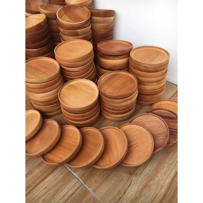 Piring Kayu 15cm 17cm Piring Nampan Kayu