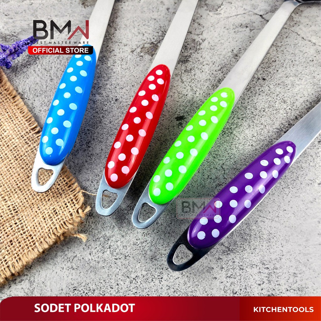 SODET CENTONG SENDOK SAYUR PENGGORENGAN MOTIF POLKADOT / SPATULA GORENG POLKADOT VD