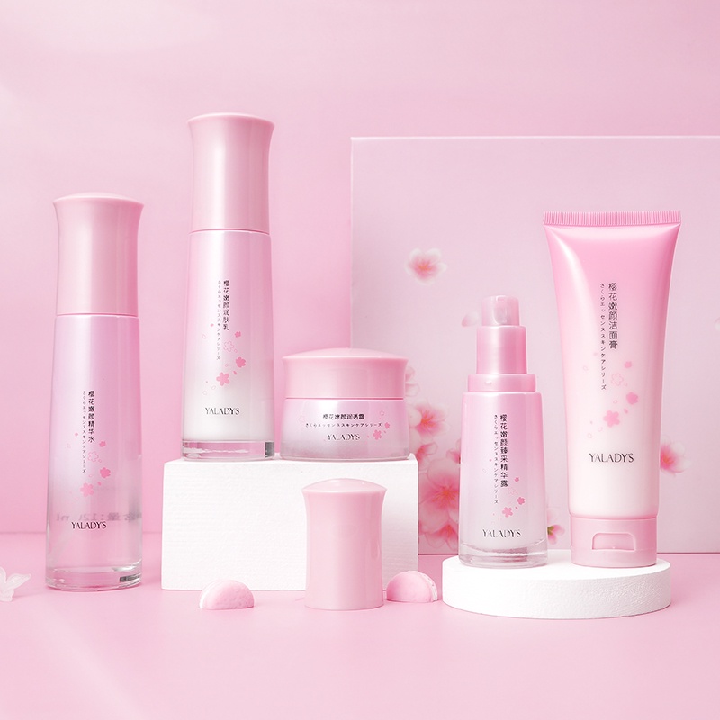 LAIKOU Sakura Set Perawatan Kulit Serum Memutihkan Krim Menghilangkan Bintik Meremajakan