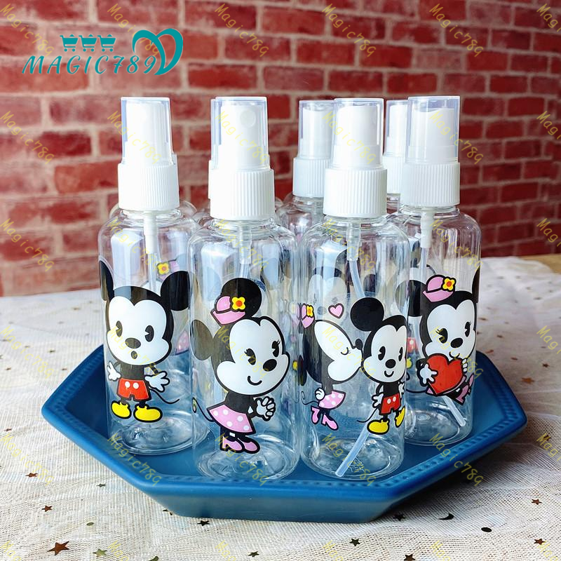 Magic789 Botol Spray Kosong 100ml Bahan Plastik Desain Kartun Mickey/Minnie Mouse