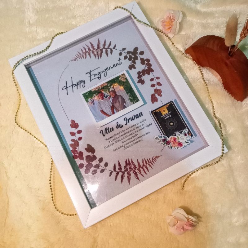 Scraftframe Minigold / kado pigora timbul / pigora 3d berisi emas minigold / kado wedding