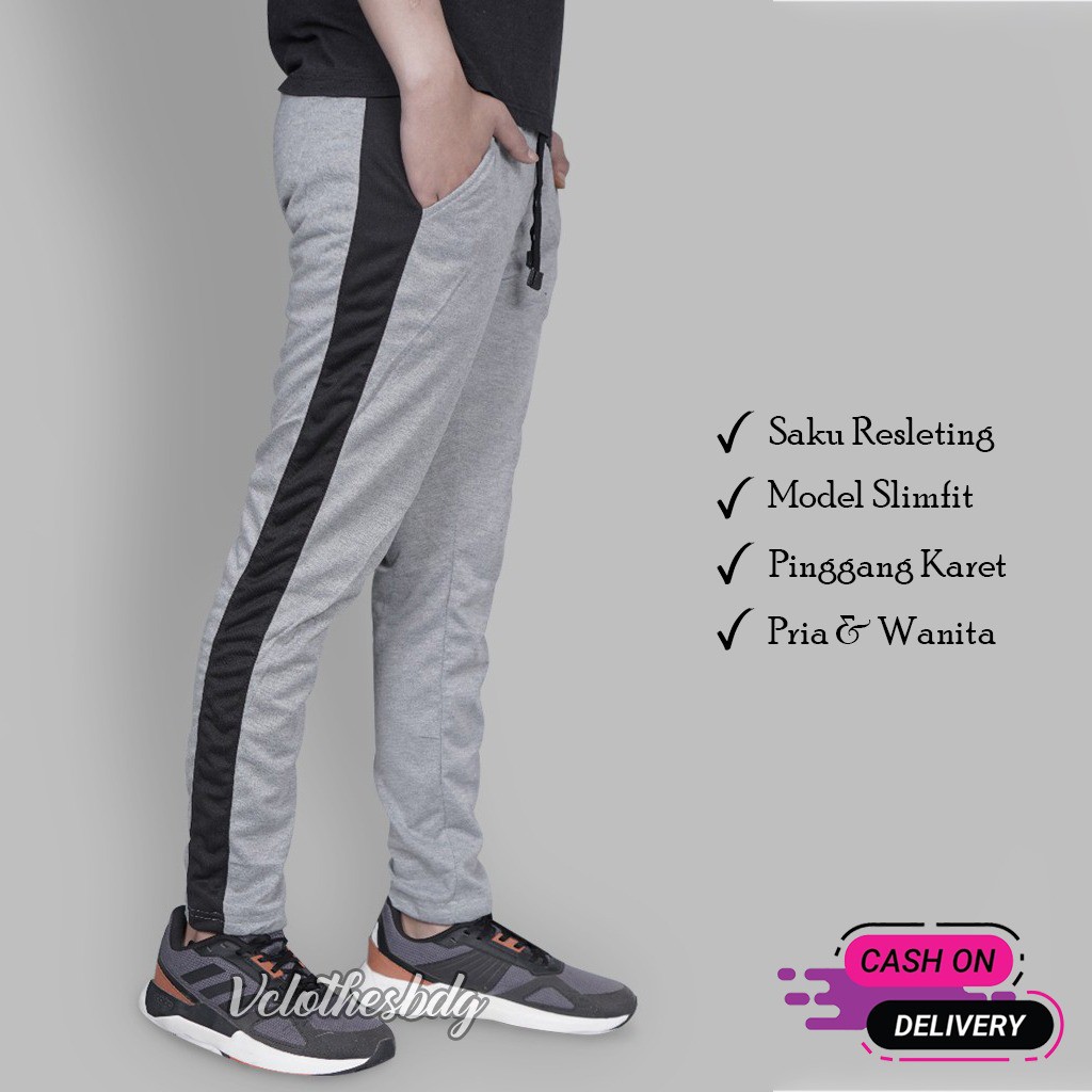 Celana Joger Pria Surfing Distro Premium Training Jogger Trackpant Sweat Azh Panjang PGO-ABU MUD-HITAM [TRKP]