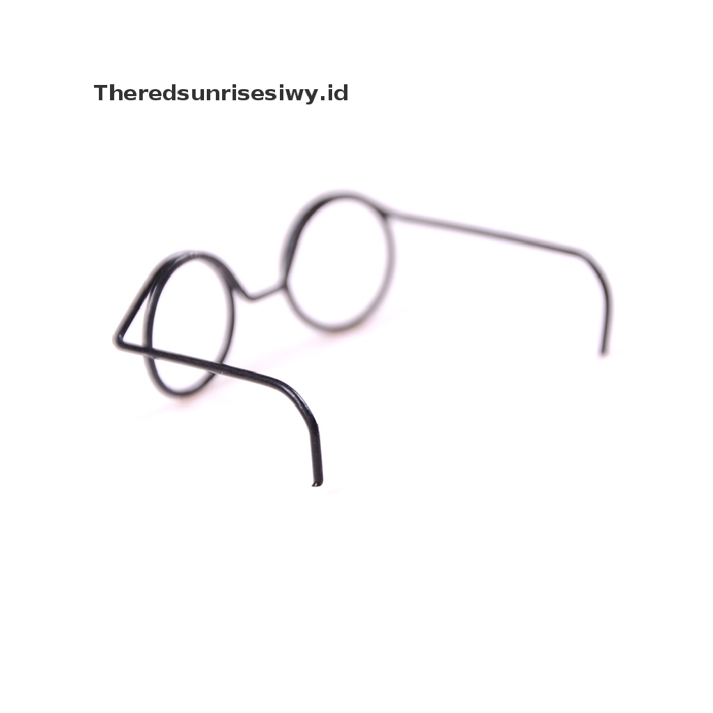 (Theredsunrisesiwy.Id) 2pcs Kacamata Frame Bulat Tanpa Lensa Gaya Retro Untuk Boneka Bjd 1 / 6 30cm