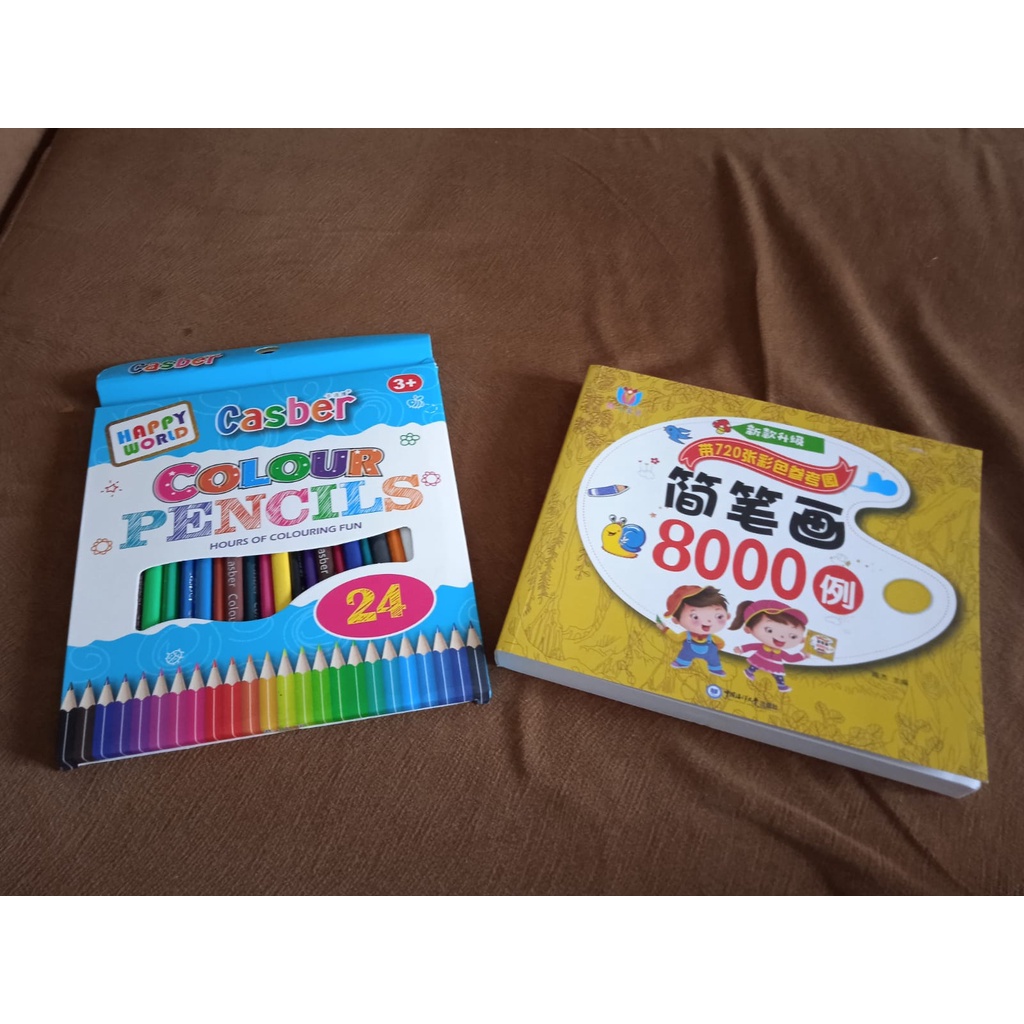 

Buku Mewarnai Anak - Coloring Book free Pensil Warna Casber Colour Pencils