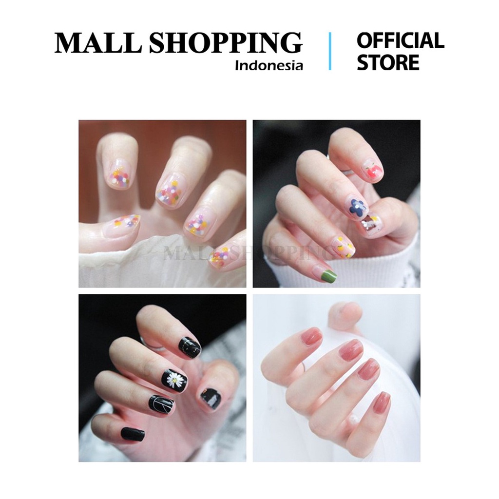 (COD) Nail Art 14pcs/set Stiker Kuku 3D Waterproof / Nail Stiker Kuku /Nail MALLSHOPING
