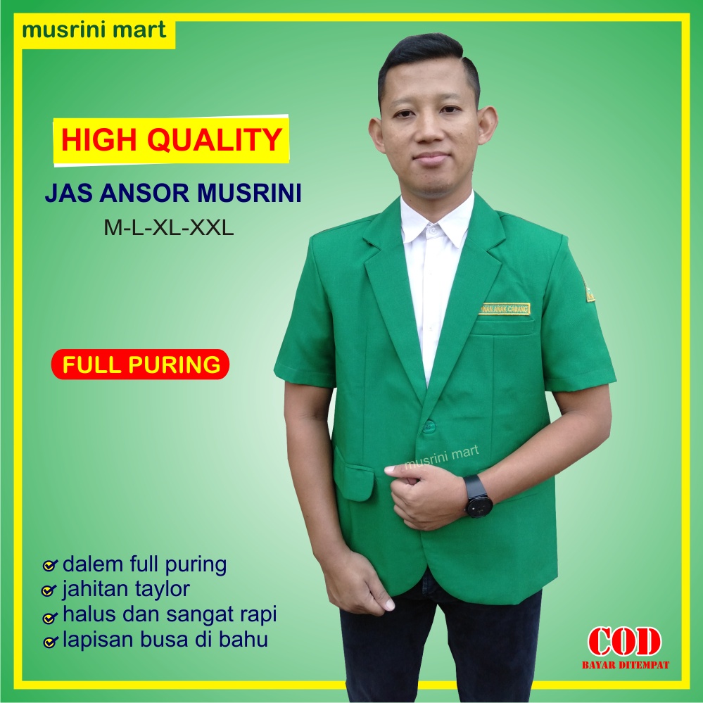 Jas Ansor Pendek Premium Quality Jas Resmi GP Ansor Dalem Full Puring Jahitan Taylor Halus Rapi Musr