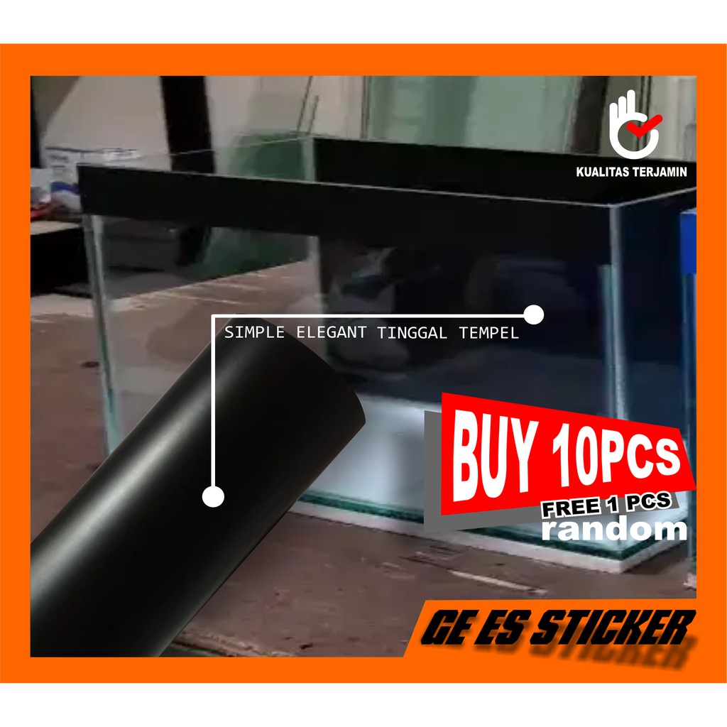 Stiker Khusus Background Akuarium/Aquarium Aquascape Hitam Doff