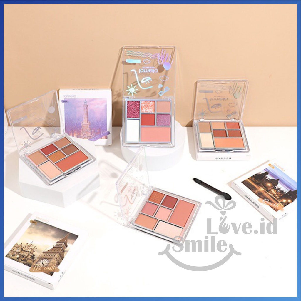 LAMEILA Eyeshadow 7 Colors Sakura City Pallete Eye Shadow Highlighter BlushOn Contour L39