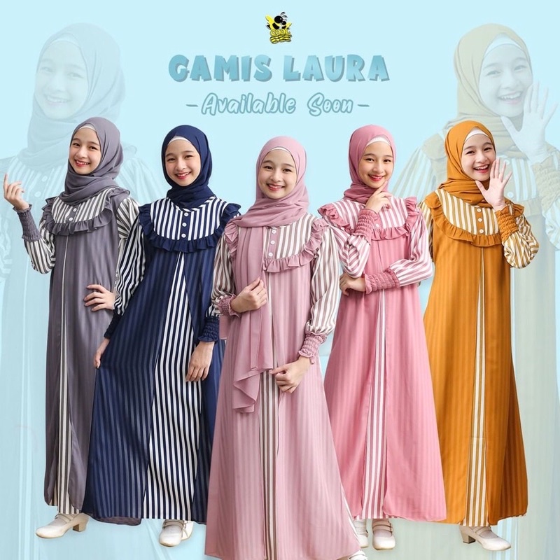 Gamis Anak Tanggung Perempuan Plus Pashmina Umur 9th 10th 11th 12 Tahun / LAURA KIDS / Baju Gamis An
