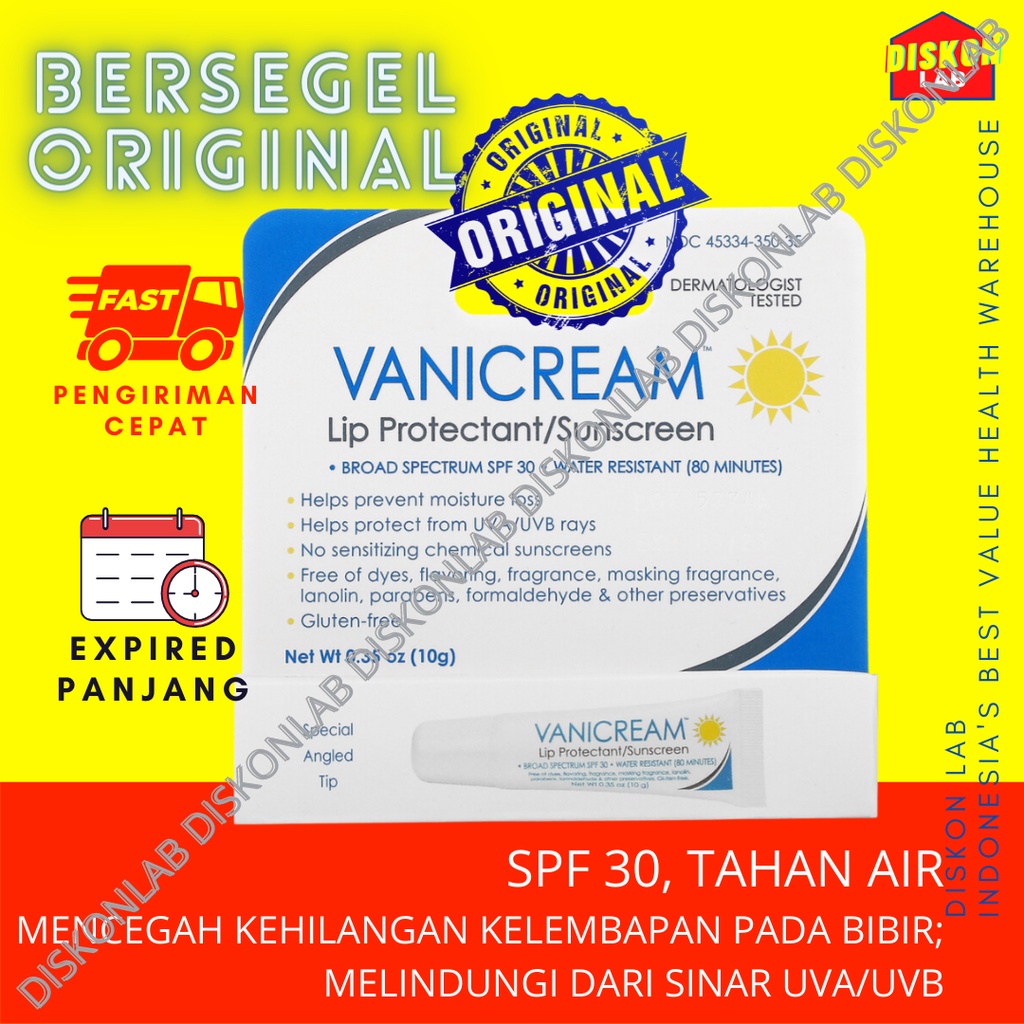 VANICREAM Lip Protectant/ Mineral Sunscreen, SPF 30 Pelembab Tabir Surya Bibir ORIGINAL