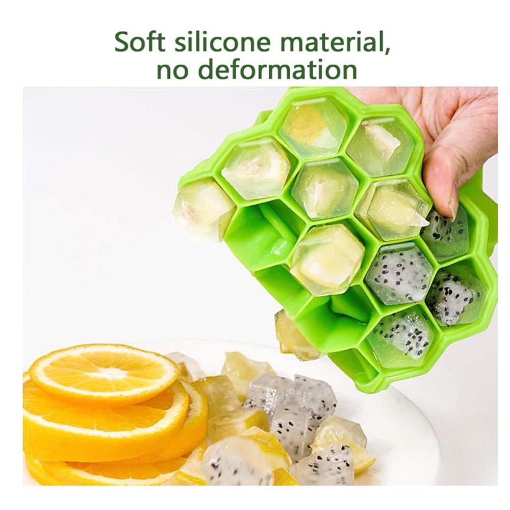 【COD Tangding】37 Silicone Ice Cube Ice Mold with Silica Gel Ice Cube Cover