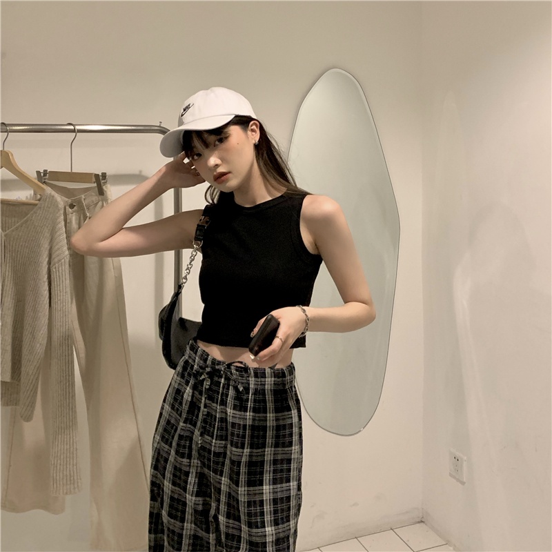 XIAOZHAINV Tanktop Crop Top Korean Style Atasan Wanita