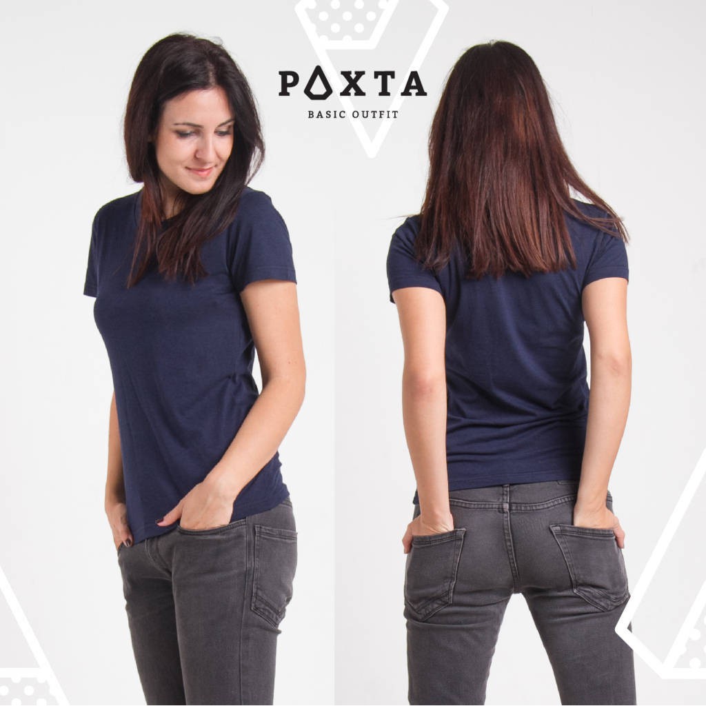BASIC CREW NECK NAVY - Kaos Tshirt BIRU TUA cewek cowok pria wanita Free Ongkir - PAXTA TEES