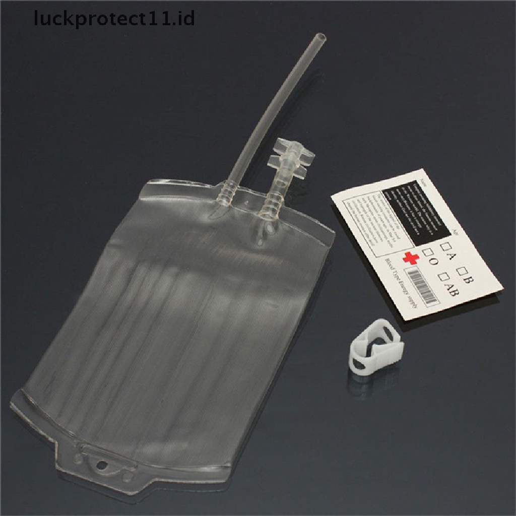 //HG&amp;ID// 350ml Clear Food Grade PVC Reusable Blood Energy Drink Bag Halloween Pouch .