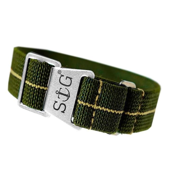 Strapguy Mn Style 22Mm Olive Green & Sand Strap Terbaru