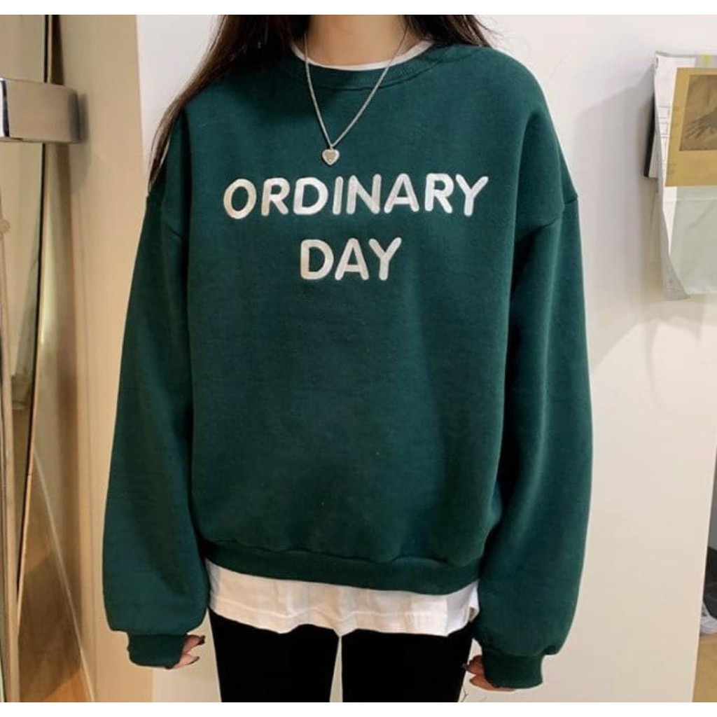 Ordinary Day Sweater Wanita Korean Style Bahan Fleece