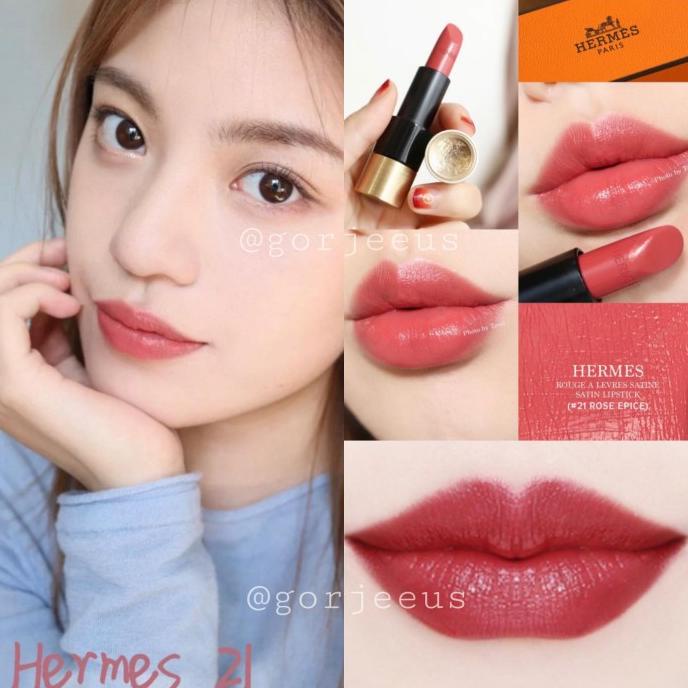 Jual ROUGE HERMES SATIN LIPSTICK - 21 ROSE EPICE / HERMES LIPSTICK ...