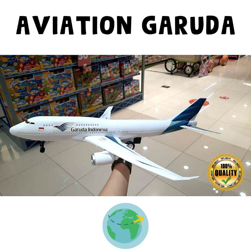 Bermainyuk - Cruzer Aviation Garuda Light & Sound Original Die Cast Pesawat Terbang Mainan Anak