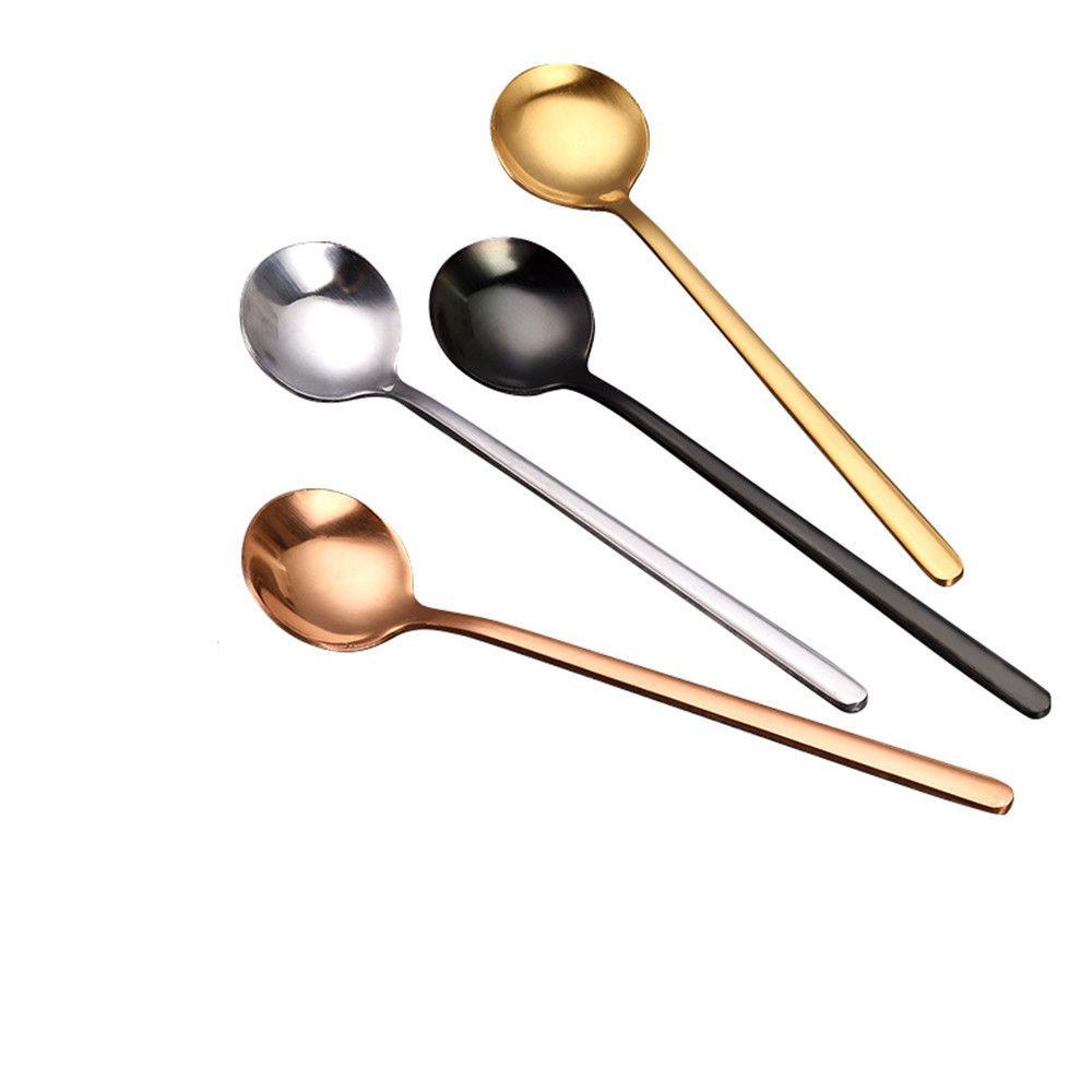 Populer Sendok Kopi Sendok Bulat Kecil Warna Solid Nordic Style Dessert Spoon