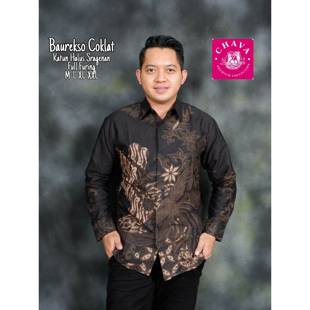 Baju batik pria terbaru SELINGBOTO Kemeja batik lengan panjang warna hitam batik cowo terbaru lapis furing kualitas premium